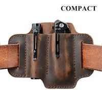 EDC Leather Belt Loop, EDC Leather Organizer Pouch, EDC Essential Carrier, Full Grain Leather. Chestnut.