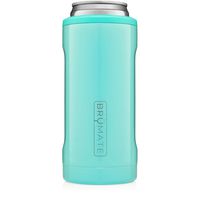 BrüMate Hopsulator Slim Double-walled Stainless Steel Insulated Can Cooler for 12 Oz Slim Cans (Aqua)