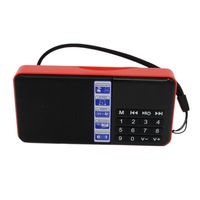 Hi-Rice SD-111 Portable FM Radio Time Display Clock Support USB Disk/Micro SD/TF Card Mp3 Player Digital Speakers (Red)