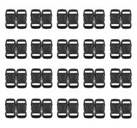 Penta Angel 3/8 Inch Black Plastic Curved Buckle DIY Craft Webbing Contoured Side Quick Release Buckle for Bracelets Backpack Tactical Bag and Gear (40 PCS)