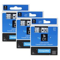 Oozmas Replace D1 Label Tape 45013 S0720530 Compatible for DYMO LabelManager 160 Black on White 1/2 Inch x 23 Feet, 3 Cartridges