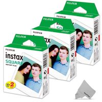 FujiFilm Instax Square Instant Film 3 Twin Pack of 60 Photo Sheets - Compatible with FujiFilm Instax Square SQ6, SQ10 and SQ20 Instant Cameras