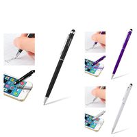Insten for Apple iPhone 11/11 Pro/11 Pro Max/XS/XS Max/XR/ 7 +/ 6S, Galaxy Note 9 / Note 8 /S9/S9+ + Edge/, 3 Packs of 2-in-1 Capacitive Touch Screen Stylus Ballpoint Pens : Black/Purple/Silver
