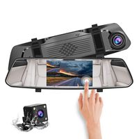 CHICOM Mirror Dash Cam 5 Inch Full HD1080P Dual Lens Backup Camera, Front and Rearview Car Dvr with Motion Detection G-Sensor Night Version Loop Recording Parking Monitoring and Reversing Assistance