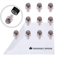 Pack of 10 Replacement Fiber Tips for The Friendly Swede Replaceable Fiber Tip Capacitive Stylus Pens Only + Cleaning Cloth