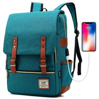 HITOP Travel Laptop Backpack, College Backpack, Vintage Fashion Laptop Travel Bag for Women Men Fits 15.6 Inch Laptop and Notebook (Deep Teal USB)