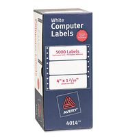 Avery 4014 Dot Matrix Mailing Labels, 1 Across, 1 7/16 x 4, White (Box of 5000)