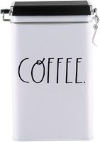 Rae Dunn Tin Storage Box With Metal Clamp Locking Lid (Coffee)