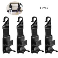 4 Pack Car Backseat Headrest Hook, Vehicle Universal Car Organizer Storage Hanger for Purse, Grocery Bags, Handbag, and Backpack
