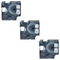 SuperInk Industrial Flexible Nylon Label Tape Compatible for Dymo 18489 (3/4"x11.5ft) Rhino 4200 5000 5200 6000 Label Maker (3PK Black on White)