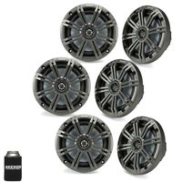 KICKER 6.5" Charcoal Marine Speakers (Qty 6) 3 Pairs of OEM Replacement Speakers