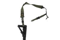 S2Delta - USA Made 2 Point Rifle Sling, Quick Adjustment, Modular Attachment Connections, Comfortable 2" Wide Shoulder Strap to 1" Attachment Ends (Green with Push Button Swivels) (MRS2P-USA-GPB)