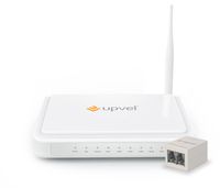 UPVEL UR-344AN4G+ Wireless 150Mbps Router with Integrated ADSL2/2+ Modem, USB Port for Storage, 5dBi Antenna and Splitter