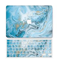 One Micron Case + Keyboard Cover Compatible with MacBook Pro Retina 13 Inch, Plastic Pattern Hard Case Shell Compatible MacBook Pro Retina 13.3 Inch No CD-ROM (Model: A1502/A1425)-Dark Blue Marble