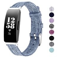 NANW Compatible with Fitbit Inspire HR/Inspire Bands Large Small, Woven Fabric Accessories Strap Wristband Women Men for Inspire & Inspire HR Smartwatch (Skye Blue, Large (6.2"-8.9"))