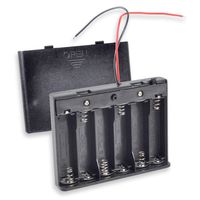 AA Battery Holder with Switch, Besmelody 6 x 1.5V (9V) AA Battery Storage Box Case with Cover and 6" Bare Wire Leads
