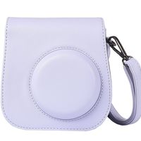 Protective & Portable Case Compatible with Fujifilm Instax Mini 9 8 8+ Instant Polaroid Film Camera with Accessory Pocket and Adjustable Strap - Smokey White by SAIKA