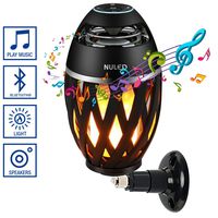 Portable Audio TiKi Torch Wall Mount Kit IP65 Waterproof NULED Flame Speaker w. Warm Yellow LED Flickers Romantic Atmosphere for Indoor/Outdoor Portable Table Lamp HD Bluetooth Stereo Sound (One Pack)