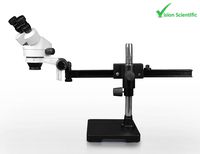 Vision Scientific VS-2AE Binocular Zoom Stereo Microscope, 10x Widefield Eyepiece, 0.7X-4.5X Zoom Range, 7x-45x Magnification Range, Gliding Arm Boom Stand