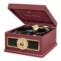 Victrola 5-in-1 Nostalgic Madison Bluetooth Record Player with CD, Radio, Record Storage and 3-Speed Turntable