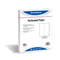 PrintWorks Professional Perforated Paper for Menus, Booklets, Forms and More, 8.5 x 11, 20 lb, 1 Vertical Perf 4.25" From Left, 500 Sheets, White (04339)