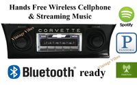 Custom Autosound Stereo + BLUKIT compatible with 1968-1976 Corvette, USA-630 II Bluetooth Enabled High Power 300 watt AM FM Car Stereo/Radio