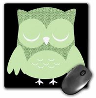 3dRose LLC 8 x 8 x 0.25 Inches Mouse Pad, Pretty Green Damask Butterfly (mp_61037_1)