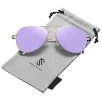 SOJOS Classic Aviator Mirrored Flat Lens Sunglasses Metal Frame with Spring Hinges SJ1030 with Gold Frame/Purple Mirrored Lens