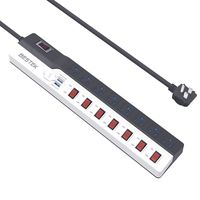 Individual Switches Power Strip with USB, BESTEK 900 Joules Surge Protector with 8 Outlets, 2 Auto 0-2.4A USB Charing Ports, 6.6-Foot Heavey Duty Extension Cord