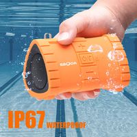 EBODA Portable Bluetooth Speaker, IP67 Waterproof Portable Wireless Speaker,6W and Stereo Sound, Built-in Mic, Hands-Free Calls, 2000mAh Battery, 24H Playtime for Pool, Beach, Hiking, Camping- Orange