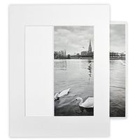 Golden State Art,Acid-Free Cardboard/Paper Frames,Pack of 25 White 11x14 Slip in Mats for 8x10 Photo with Backing Board,One Side Can Self-Assemble Picture Holder,Includes 25 Clear Bags