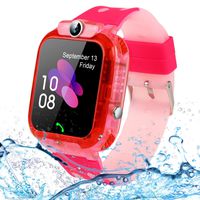 SZBXD Kids Waterproof Smart Watch Phone, LBS/GPS Tracker Touchscreen Smartwatch Games SOS Alarm Clock Camera Smart Watch Christmas Birthday Gifts for School Boy Girls (Light Pink)