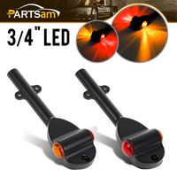 Partsam Set RED AMBER LED Trailer Fender Bullet 3/4" Led Clearance Marker Light Left Right