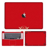 SopiGuard Red Carbon Fiber Precision Edge-to-Edge Coverage Vinyl Sticker Skin for Apple MacBook Pro 15 Retina (A1398)