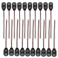 9V Battery Clip Connector w Lead Wires Pack of 20 (1 Type)