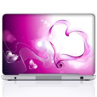 Meffort Inc 15 15.6 Inch Laptop Notebook Skin Sticker Cover Art Decal (Included 2 Wrist pad) - Pink Red Heart