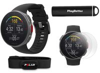 Polar Vantage V Pro with H10 Heart Sensor (Black) Power Bundle with PlayBetter Portable Charger & HD Screen Protectors (4-Pack) | GPS & Barometer | Heart Rate, Multisport Watch