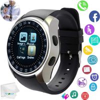 Smart Watch Bluetooth Smartwatch Touch Screen Wrist Watch with Camera SIM Card Slot Sync SMS Call Fitness Tracker Compatible with Android Ios Phones Samsung Lg Motorola Men Women Boy Girls Kids Silver