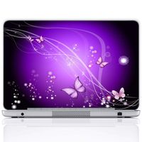 Meffort Inc 15 15.6 Inch Laptop Notebook Skin Sticker Cover Art Decal (Included 2 Wrist pad) - Purple Swirl Butterfly Design