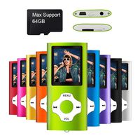 Mymahdi MP3/MP4 Portable Player,1.8 Inch LCD Screen,Max Support 64GB,Green
