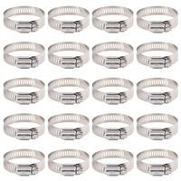 Rustark 25-Pcs Adjustable [27 to 51mm] Range Worm Gear Hose Clamp Clips Fuel Line Clamps Assortment Kit for Plumbing - 304 Stainless Steel