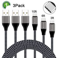 USB Type C Cable, Xcords 3Pack 3FT 6FT 10FT USB A to USB C Cable, Premium Nylon Braided Fast Charger Cable Compatible with Galaxy S9/S8 Plus/Note 9/8 Google Pixel/LG V30 V20