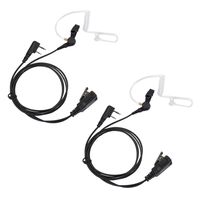 Lot 2 x Coodio Surveillance Earpiece Security Headset Bodyguard FBI [Covert Acoustic Tube] Mic Microphone For 2 Pin Kenwood Baofeng Wouxun 2 Way Radio Walkie Talkie