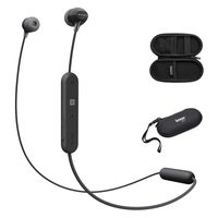 Sony WI-C300 Wireless in-Ear Headphones, Black (WIC300/B) w/Knox Gear Hardshell Case