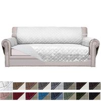 Easy-Going Sofa Slipcover Reversible Sofa Cover Furniture Protector Couch Cover Elastic Straps Pets Kids Dog Cat (Oversized Sofa, White/White)