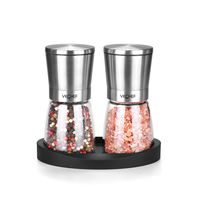 Salt and Pepper Grinder Set Adjustable Coarseness Ceramic Pepper Grinder