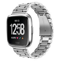 TRUMiRR Compatible Versa/Versa 2 Bands Men Women, Solid Stainless Steel Watchband Quick Release Strap Metal Bracelet for Fitbit Versa Lite/Versa Special Edition Smart Watch
