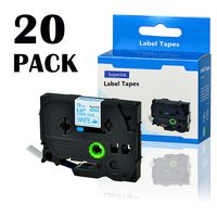 SuperInk 20 Pack Compatible for Brother TZe-FA3 TZe FA3 TZ-FA3 TZFA3 Navy Blue on White Farbric Iron-on Tape Cassette (12mmx3m) for P-Touch PT-P750W PT-P700 PT-D210 PT-D600 Label Maker