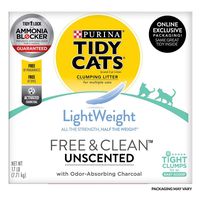Purina Tidy Cats Light Weight, Low Dust, Clumping Cat Litter, LightWeight Free & Clean Unscented, Multi Cat Litter - 17 lb. Box