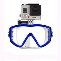 XS Foto Panorama - 3 Window - Extra Qwik Comfort Strap - Built-in Stainless Steel Camera Mount - Diving Mask for GoPro, GoMask (Blue) (MA580BU)
